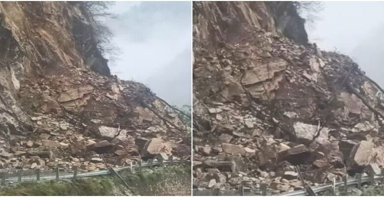 image: Badrinath National Highway closed due to debris near Birhi