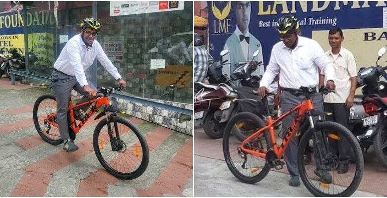 image: This IAS officer leaves the VIP car and reaches his office every day by bicycle