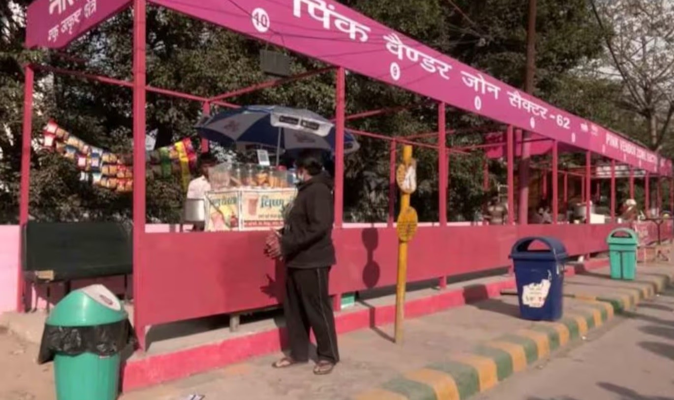 image: First pink wedding john opened for women vendors are not able to open shops due to inconvenien