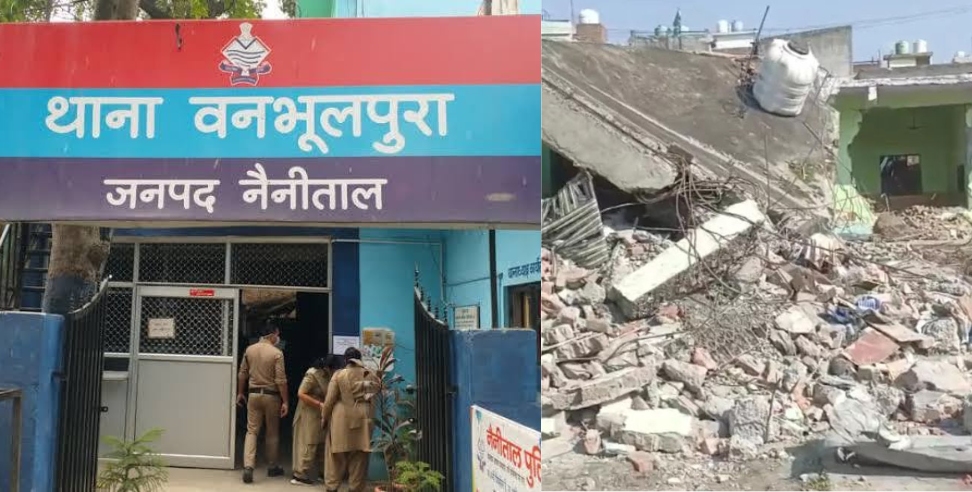 image: uttarakhand police deployed at encroachment free-place in banbhulpura.