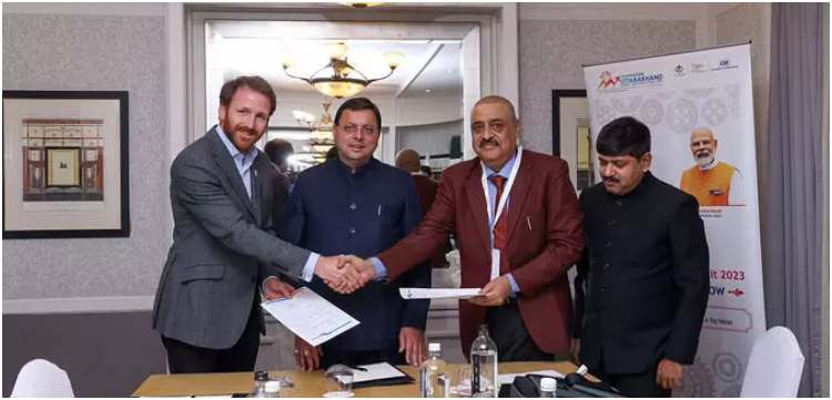image: Chief Minister Dhami in London on Global Investors Conference AMU signed with French company