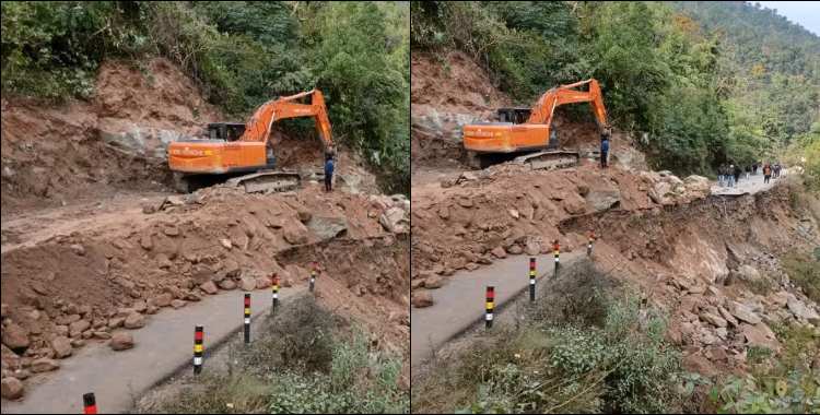 image: kotdwar-dugadda-national-highway road blocked