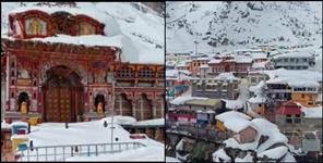 Uttar Pradesh News: There is continuous snowfall in Badrinath.