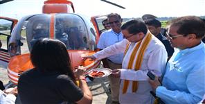 Uttar Pradesh News: CM Dhami flagged off Almora-Pithoragarh heli service from Dehradun