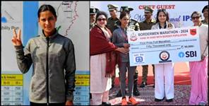 Uttar Pradesh News: Bhagirathi Bisht won first prize in 42 KM marathon.